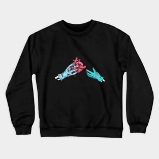 Zombie Hand Giving A Heart Crewneck Sweatshirt